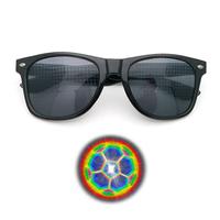 Lunettes de Diffraction Ultime pour Spectacles Lumineux, Effet Prisme 3D, Style Caleidoscope Arc-en-ciel EDM, Lunettes de Soleil pour Fêtes Rave