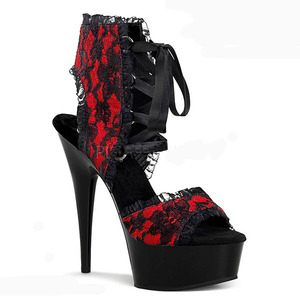 Correa en el tobillo Tacón fino Plataforma de 6 pulgadas Estampado de leopardo Baile en barra Fetiche sexy Tacones altos de 15cm Zapatos de fiesta para banquetes Sandalias grandes - Product Image 3