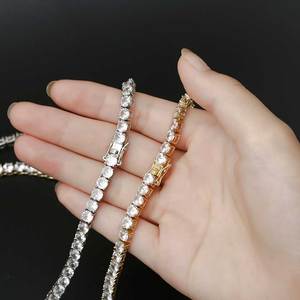 Collar de Tenis NUOYA Chapado en Oro de 18K con Diamantes Iced Out de 3/4/5/6mm con Circonitas Cúbicas Bling <span class=keywords><strong>para</strong></span> Hombre/Mujer Joyería <span class=keywords><strong>Fina</strong></span> de Hip Hop - Product Image 4