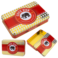 Boîte en fer blanc rectangulaire pour biscuits et chocolats de qualité alimentaire – Emballage promotionnel pour gâteaux et friandises