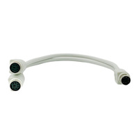 Câble adaptateur convertisseur PS/2 un-vers-deux de haute qualité avec âme en cuivre pur pour clavier/souris, 0,28 m, câble d'extension pour PC industriel
