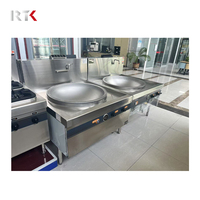 Équipement de restaurant commercial RuiTai Réchaud industriel en acier inoxydable GPL 2-Wok avec brûleur Wok chinois Réchaud à gaz en fer