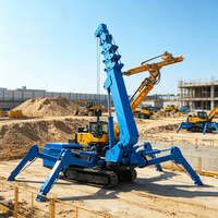Grue araignée télécommandée puissante 3T, grue hydraulique compacte pour applications de levage industrielles en intérieur