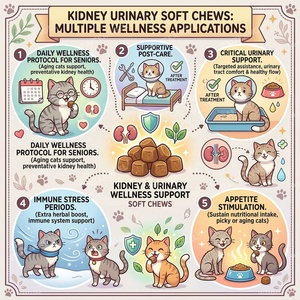 Suplemento Masticable para el Bienestar Renal y del Tracto Urinario en Gatos, Refuerza el Sistema Inmunológico y el Apetito - Product Image 2