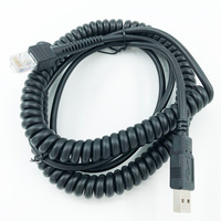 Kabel USB 2.0 ke RJ50 10P10C Kabel Data Pemindai Barcode POS untuk Mesin Kasir Ritel