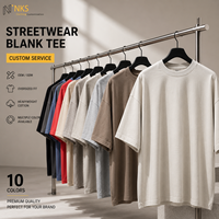 T-shirt Homme Style Skater NKS 100% Coton 230g Tricoté Col Rond Coupe Ample Manches Courtes Uni Écologique Respirant Anti-plis