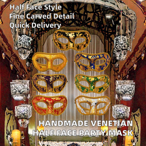 Nueva Llegada: Máscara Veneciana de PVC Hecha a Mano, Exquisitamente Tallada, de Media Cara, Impresa en 1 Color con Letras en Relieve, para Fiestas de Halloween y Carnaval - Product Image 2