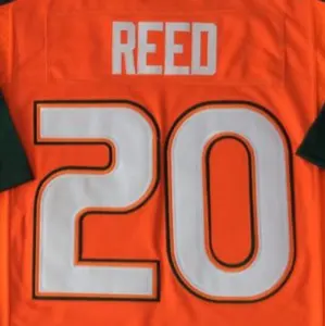 Ed Reed Orange Khâu Áo Bóng Đá Đại Học Mỹ