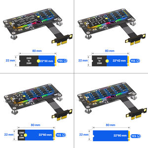 محول <span class=keywords><strong>M</strong></span>.2 NVMe SSD إلى PCIe 1X، محول 2230-2280 مع إضاءة LED RGB ومروحة تبريد، لتوسيع التخزين/الاختبار في أجهزة الكمبيوتر المكتبية، متوفر في المخزون - Product Image 4