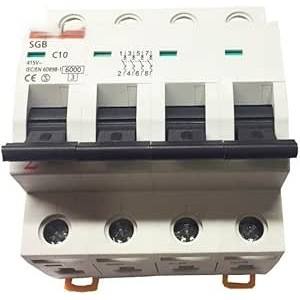 Disjoncteur automatique 4 pôles 32A, protection des circuits électriques, coupe les surcharges, idéal pour les installations - Product Image 1