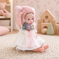 Poupée Reborn de 12 pouces en vinyle intégral, avec robe de fée, ailes d'ange, chapeau à oreilles de chat, cheveux blonds, pour jeu d'imitation