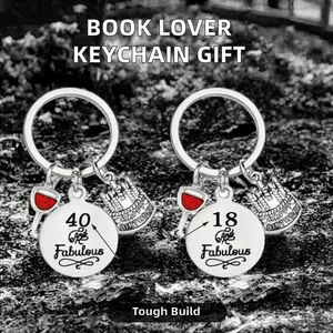 Xinxing divertente Mini libro portachiavi regalo <span class=keywords><strong>per</strong></span> gli amanti del libro scrittore scrittore bibliotecario sul materiale metallico durevole di compleanno - Product Image 2