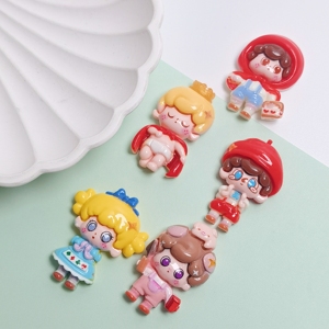 100 Piezas de Lindas Mini Muñecas de Resina, Accesorios 3D ODM, Suministros de Decoración, Dijes de Resina de Princesa de Dibujos Animados Kawaii para Manualidades - Product Image 2