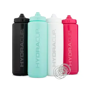 Bouteille de boisson sans Bpa 32 Oz 32 Oz pour vélo, bouteille d'eau de sport en plastique à presser noir souple avec Logo personnalisé