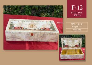 Caja de Almacenamiento de Resina Hecha a Mano, Serie Bhaji Box, Diseño Floral Pintado a Mano, Decoración Artística Tradicional, 18x9 Pulgadas - Product Image 5