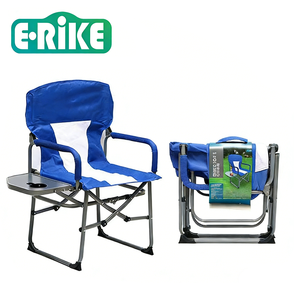 Sedia Pieghevole <span class=keywords><strong>da</strong></span> Campeggio E-RIKE con Telaio in Metallo Resistente e Tavolino Laterale, per Uso <span class=keywords><strong>Esterno</strong></span> - Product Image 1