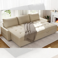 Meubles modernes de salon, canapé-lit, canapé-lit sectionnel, canapé-lit pliant rembourré moderne, canapé-lit de luxe avec pouf coulissant