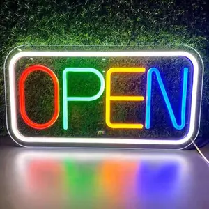 Insegne al Neon aperte insegne da appendere alla parete per negozio Business Bar Club decorazione della parete illuminazione commerciale lampadine al Neon colorate