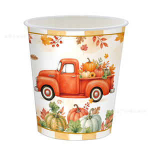 Autumn Harvest Pumpkin Party Dinnerware Set Paper Cups Napkins <b>Disposable</b> <b>Plates</b> for Family Gatherings - Product Image 3