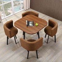 GEDO Ensemble de Table Carrée MDF Design Moderne et Élégante avec 4 Chaises, pour Restaurant