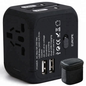DE negro nos UE Reino Unido internacionales universal de viaje adaptador de corriente con 2 puertos usb cargador - Product Image 1