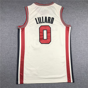 Tenues de basketball américaines brodées les plus populaires # 0 Maillot des Portland Trail Blazers pour hommes de Damian Lillard - Product Image 2
