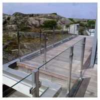 Prima Maßgefertigtes Edelstahl-Glas-Baluster-System, Sicheres Gehärtetes Glas-Geländer für Terrasse und Treppe