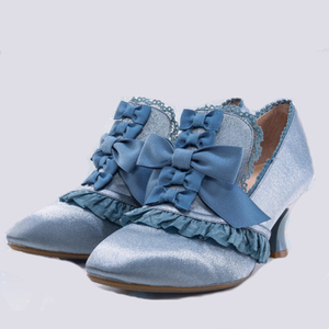 Chaussures de ballet en soie pour femmes, sandales de danse à talons bas pour filles, escarpins à nœuds croisés sur le devant - Product Image 4