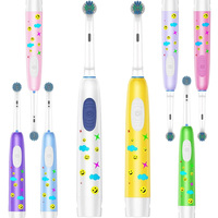 Cepillo de Dientes Eléctrico Infantil de Alta Calidad, Inteligente, Giratorio, Impermeable, con Función de Limpieza, Diseño de Dibujos Animados