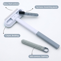 Brosse réutilisable pour enlever les poils d'animaux, brosse double face pour enlever les poils de chien et de chat, rouleau anti-peluches avec raclette en caoutchouc, brosse pour les fentes pour canapé et tapis