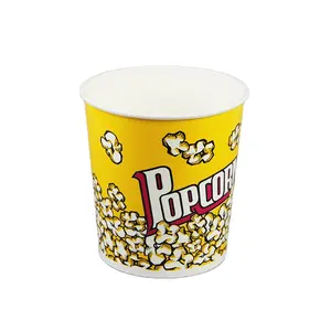 Custom Logo Print 32Oz 64Oz 85Oz 130Oz 180Oz Papier Popcorn Bad/Popcorn Emmers Voor enorme Ruimte Verpakking