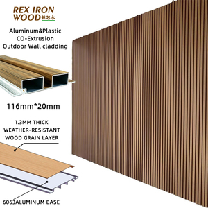 Tarima <span class=keywords><strong>de</strong></span> Exterior Resistente a la Salinidad, Compuesto <span class=keywords><strong>de</strong></span> Aluminio y Madera R13923mm, para Caminos <span class=keywords><strong>de</strong></span> Playa y Resorts, Resistente a la Decoloración - Product Image 1