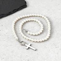 Collier unisexe tendance hip-hop 2025 en acier inoxydable avec zircon, pendentif croix hypoallergénique argenté et doré, accessoire de mode