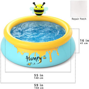 สระว่ายน้ำเป่าลมพับได้ลายการ์ตูนผึ้งจี๋หลง OEM B02 สระเด็ก สระพ่นน้ำ สำหรับครอบครัวในสวนหลังบ้าน - Product Image 4