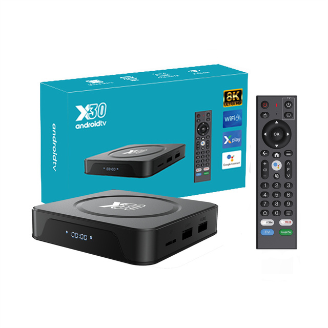 New Arrival ATV TV Box X30 4K Android 12 5G Wifi 2GB 16GB H618 Set Top Box With Big Number Button Voice Remote