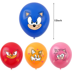 Globos de látex estampados con tema de erizo sónico de 12 pulgadas Globos de dibujos animados súper sónico para decoraciones de fiesta y suministros de <span class=keywords><strong>cumpleaños</strong></span> - Product Image 2