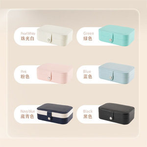 Portable Compartmentalized Jewelry Storage Box 16x11.5x5cm Double Layer Moisture Proof Dust Proof For Necklace Earring Ring - Product Image 3