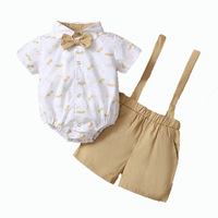 Annshine Fashion Western Baby Boy Gentleman Triangle Romper Set Zomer Nieuwe formele kleding voor jongens Kinderkleding