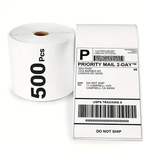 Recyclable 4x6 Thermal Direct Labels Bluetooth Shipping Label Printer Heat Sensitive Paper Adhesive Sticker Packaging