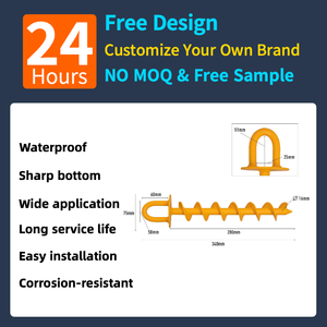 Ancre de trampoline Ancres de terre robustes Pointe de sable extérieure Ancre de sol à vents élevés pour tentes de camping Hangars Swing Dog Tying - Product Image 2