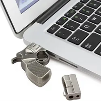 Memoria USB de Metal de Cobre con Forma de Pistola Revólver 2.0, Regalo con Memoria de 4GB 8GB 16GB 32GB 64GB, Nueva Unidad Flash USB