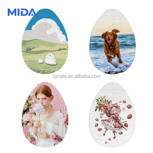 Puzzle en papier imprimable vierge pour sublimation, forme d'œuf de Pâques A4, grand format, 46 pièces - Product Image 2