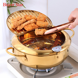 เครื่องวัดอุณหภูมิน้ำมันทอดแบบสแตนเลส 304 สำหรับใช้ในครัวเรือนและเชิงพาณิชย์ ขนาด 3.2 ลิตร ใช้ได้กับเตาทั่วไป ดีไซน์ทันสมัย - Product Image 4
