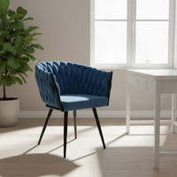 Chaise de salle à manger en tissu velours avec accoudoirs pour salle à manger et salon de manucure Sillas De Comedor Sedie Da Pranzo Meubles de salon
