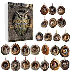 Calendario de Adviento con Decoración de Animales para el Árbol de Navidad, Adornos Acrílicos de Dibujos Animados, Caja Sorpresa con Cuenta Regresiva para las Fiestas - Product Image 4