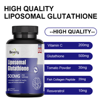 Capsules de Glutathion Liposomal 500mg, Collagène Peptide, Resvératrol, Vitamine C, Anti-âge, Détox, Soutien Immunitaire, Complément Alimentaire pour Adultes