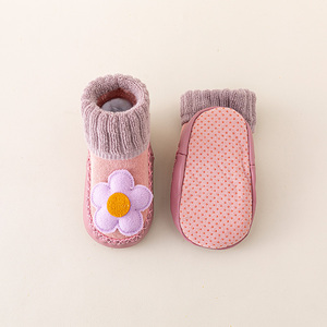 Automne hiver bébé filles chaussettes nouveau-né nœud papillon chaussettes infantile bébé anti-dérapant doux coton sol semelle souple bébé garçon chaussures - Product Image 5