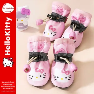 Chaussures <span class=keywords><strong>pour</strong></span> <span class=keywords><strong>chien</strong></span> en tissu imperméable à semelle souple <span class=keywords><strong>pour</strong></span> petites races, antidérapantes, fines, respirantes, couvre-pieds d'intérieur, toutes saisons - Product Image 2