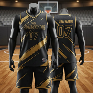 Custom Basketball Jersey Set Sleeveless Team Uniform Vest and Shorts Printed Sports Kit Polyester/Cotton All Seasons - Product Image 1