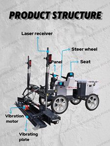 Machine à laser pour le nivellement du béton, à pousser à la main, à 2 roues, avec double grille en acier hydraulique, pour la pavage routier - Product Image 3